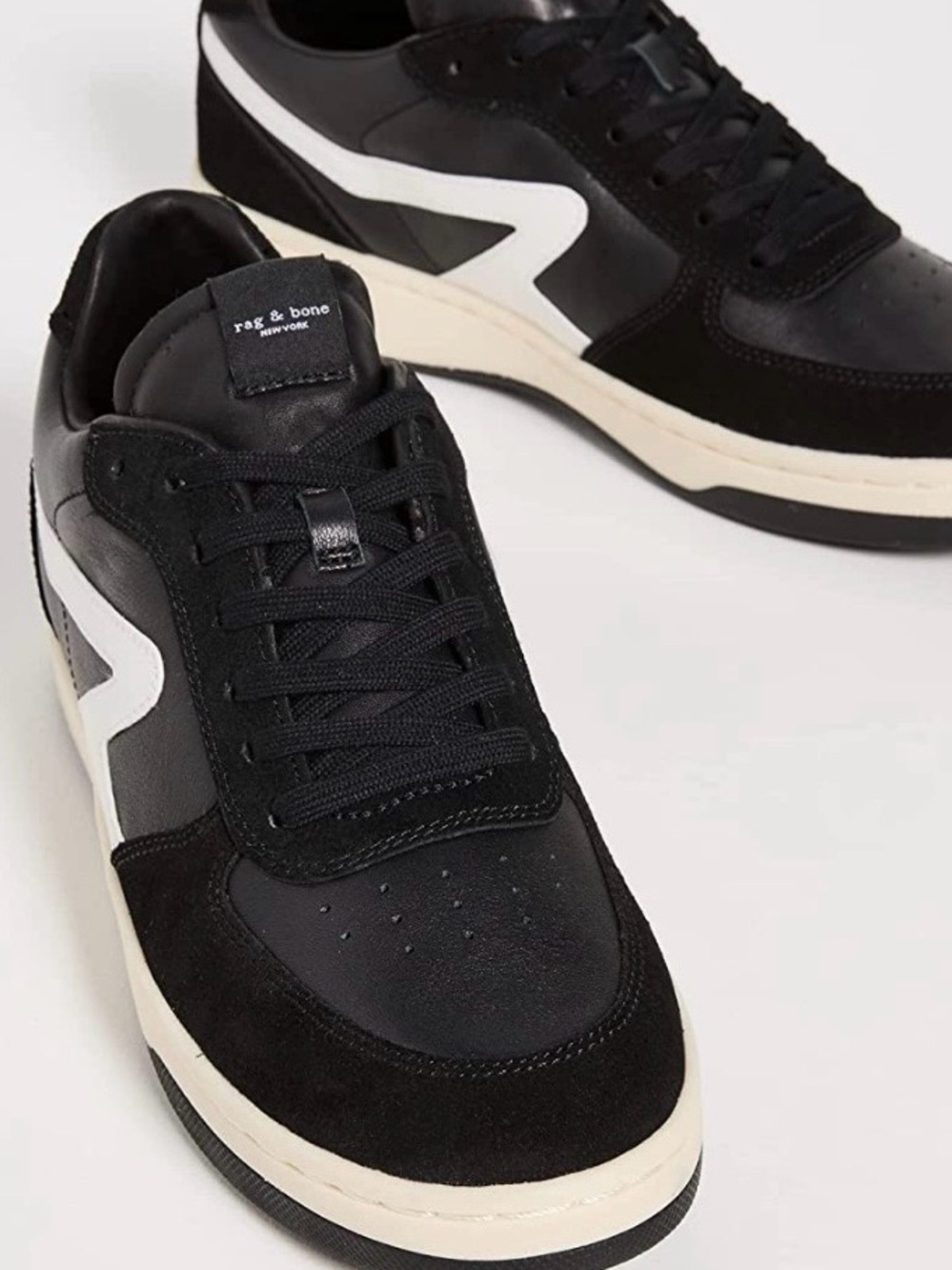 rag & bone Black and White retro court sneaker